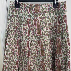 5/$25 ⚡ H&M White/Green Paisley Skirt